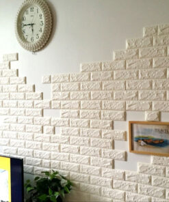 Самозалепващ 3D тапет тухли от мемори пяна - бели