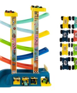 Детска писта с коли, сет - писта + 8 колички