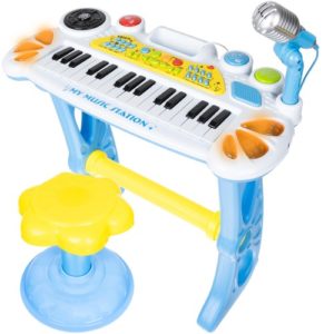 Детски клавири за Караоке с микрофон и столче