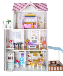 Дървена къща за кукли с обзавеждане