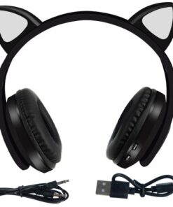 Безжични светещи слушалки с микрофон Котешки ушички