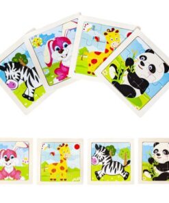 Детски дървен пъзел с 4 различни форми