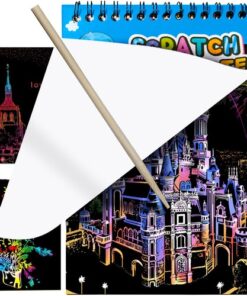 Детски комплект скреч карти с дървена писалка - скицник