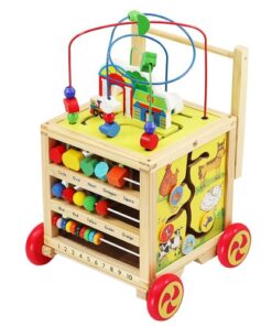 Дървена детска количка за играчки - низанка