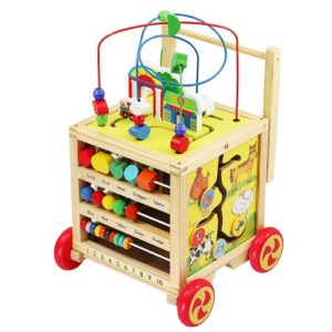 Дървена детска количка за играчки - низанка
