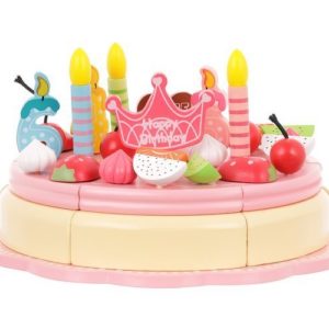 Дървена играчка торта за рожден ден с аксесоари