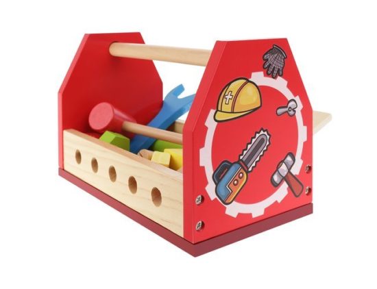 Дървена кутия с инструменти - детска играчка