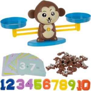 Играчка мерителна везна с маймунка и карти