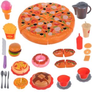 Кухненски пица сет с аксесоари и хамбургери - детски играчки
