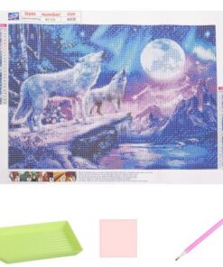 Мозайка - диамантен гоблен Вълци и Луна