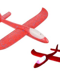 Светещ самолет от стиропор в червено