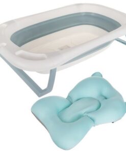 Сгъваема бебешка вана с термометър и възглавница