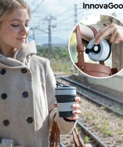 Сгъваема силиконова чаша с капак InnovaGoods