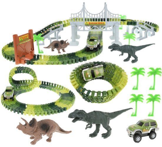 Автомобилна писта с динозаври - детска играчка