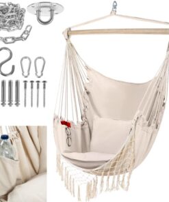 Голям градински стол-хамак в бежов цвят