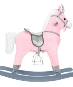 Детски плюшен еднорог-люлка в розово