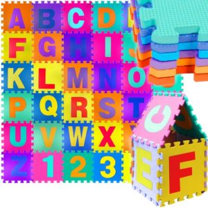 Детски пъзел-постелка с цифри и букви