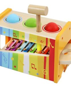 Дървен детски ксилофон с чукче - музикална играчка