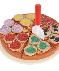 Дървена пица с аксесоари - детска играчка