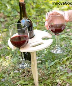 Дървена преносима маса за вино InnovaGoods