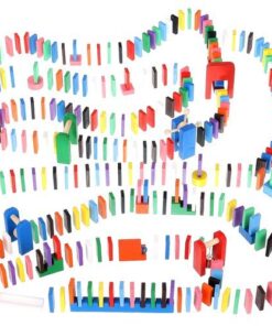 Дървено цветно домино - детска играчка