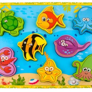 Дъска за магнитен риболов - детска играчка с рибки