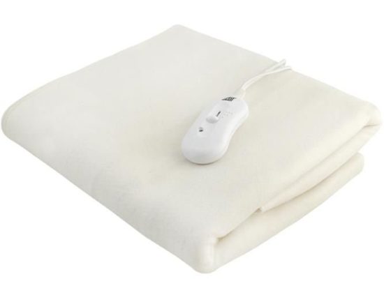 Електрическо меко одеяло в бял цвят