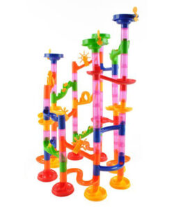 Забавна детска писта за игра с топчета - цветни билюри