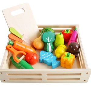 Магнитен дървен комплект зеленчуци - играчка за детска кухня