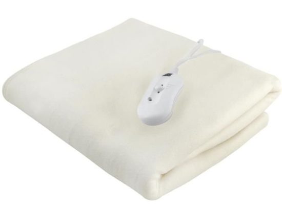 Меко електрическо одеяло в бял цвят