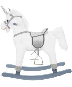 Плюшен детски еднорог-люлка в бял цвят