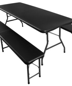 Сгъваем комплект градински мебели в черно