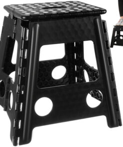 Сгъваем черен стол-табуретка с дръжка