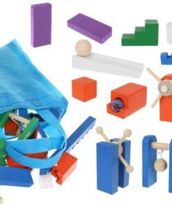 Цветно дървено домино - детска играчка