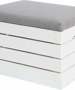 Еко дървена ракла - табуретка за градина