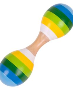 Детски дървен маракас в син цвят Bigjigs