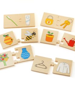 Детски пъзел Асоциации - дървен пъзел Bigjigs