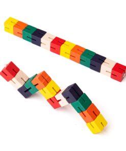 Дървен детски пъзел - цветен туистър Bigjigs