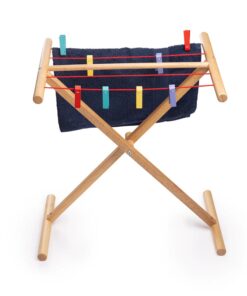 Дървен детски сушилник за дрехи с щипки Bigjigs