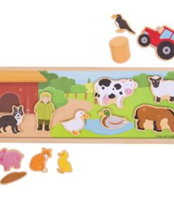 Дървен магнитен пъзел Ферма Bigjigs