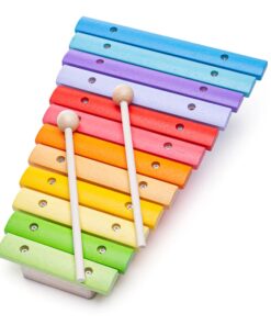 Дървен цветен ксилофон за деца Bigjigs