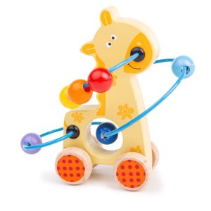Дървена детска играчка за бутане жирафче Bigjigs