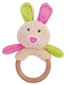 Дървена дрънкалка за бебета Зайче Bigjigs