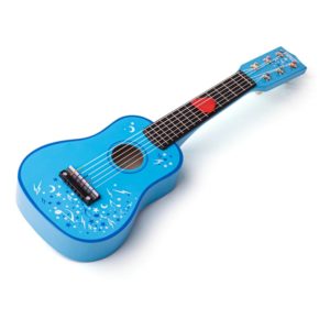 Дървена китара за деца в син цвят Bigjigs
