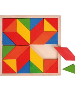 Дървена цветна мозайка - пъзел за деца Bigjigs