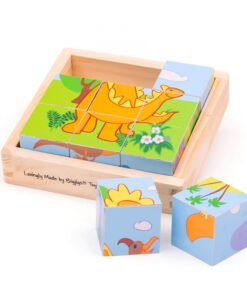 Дървени кубчета за деца - Динозаври Bigjigs