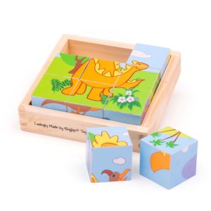 Дървени кубчета за деца - Динозаври Bigjigs