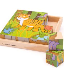 Дървени кубчета за деца - Животни Bigjigs