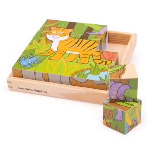 Дървени кубчета за деца - Животни Bigjigs