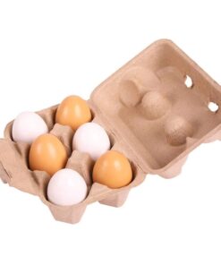 Дървени яйца за игра 6 бр. в картон Bigjigs